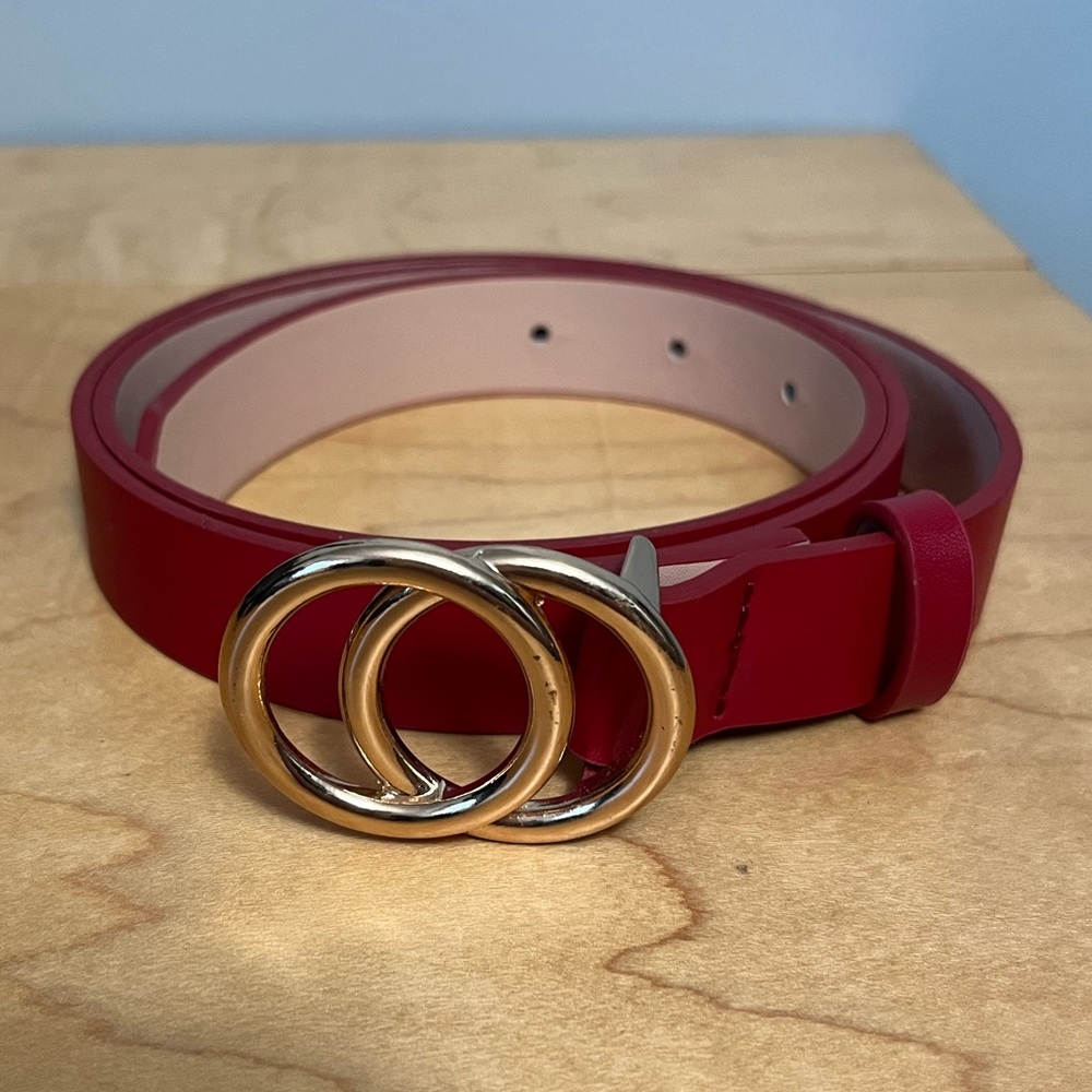 H&M Red Faux Leather Belt